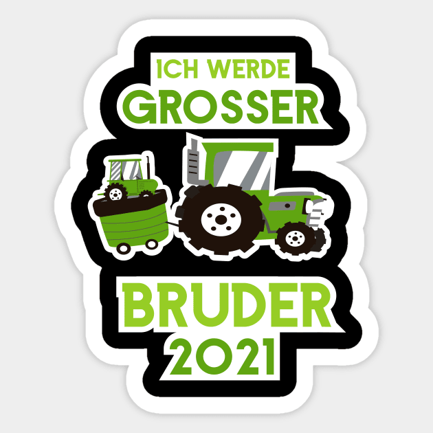 Großer Bruder 2021 Traktor und Baby Sticker by alpmedia